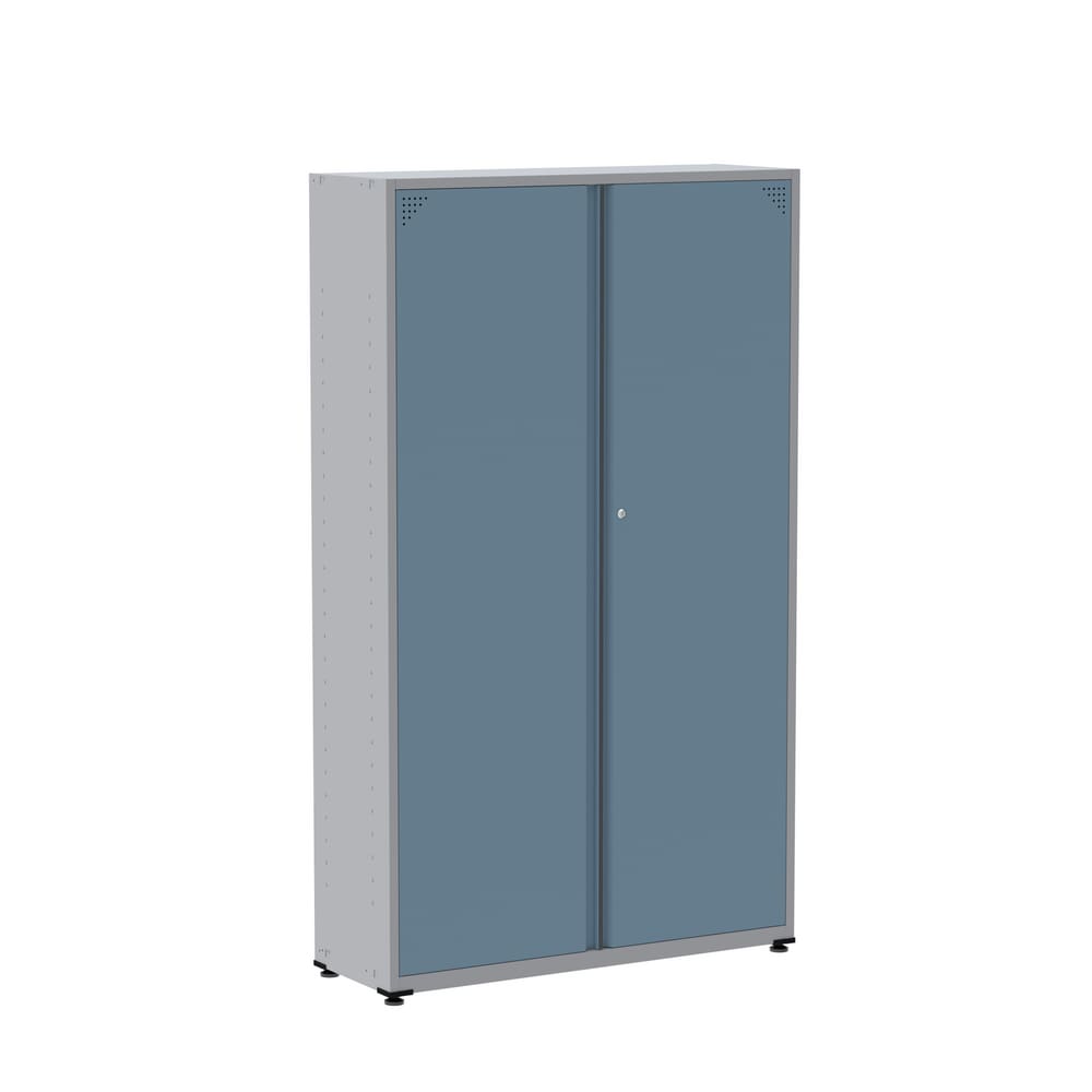 Armário 2 Portas 4 Prateleiras AP403SL Aço Pandin Móveis Cinza/Azul Dali