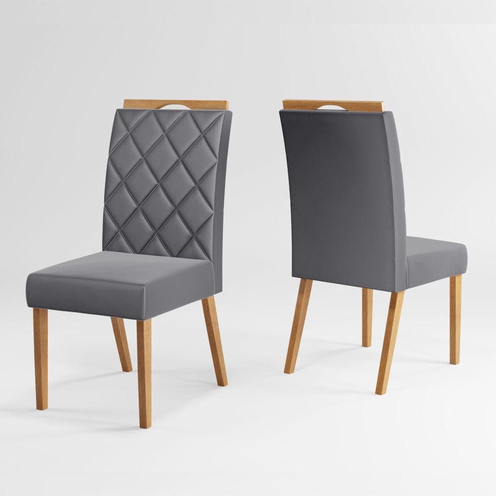 Kit 2 Cadeiras Wood Viena Mel/Cinza