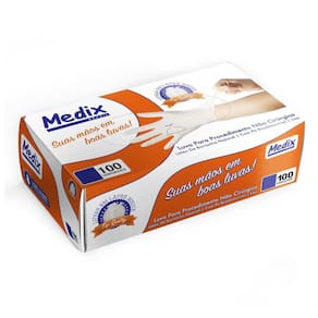 Luva de Látex Medix Com Pó Ambidestra 100 Unidades