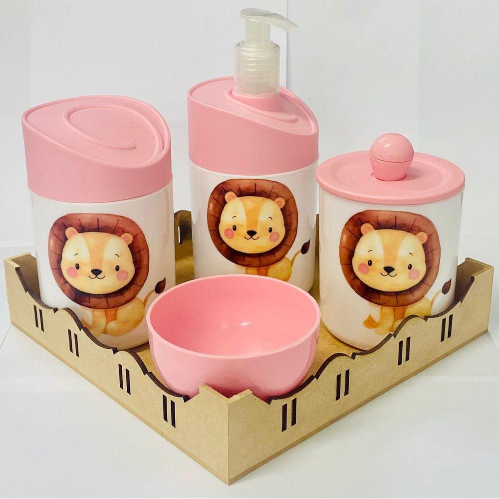 Kit Três Leões c/bandeja quadrada