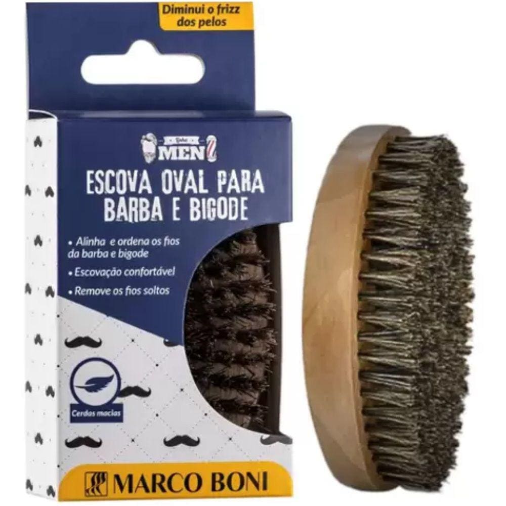 Escova Oval Em Madeira Para Barba e Bigode Marco Boni