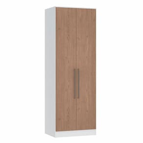 Guarda Roupa Modulado 2 Portas Requinte Móveis Castro Branco Line/Macadâmia