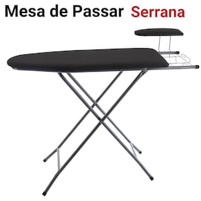 Mesa De Passar Roupa Tábua Passadeira Dobrável Com Suporte Para Ferro E Passa Mangas Serrana - Utilaço