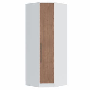 Guarda Roupa Modulado Canto Oblíquo 1 Porta Requinte+ Móveis Castro Branco Line/Macadâmia