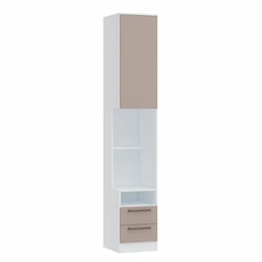 Mesa de Cabeceira Modulada Reto 1 Porta 2 Gavetas Requinte+ Móveis Castro Branco Line/Duna Line