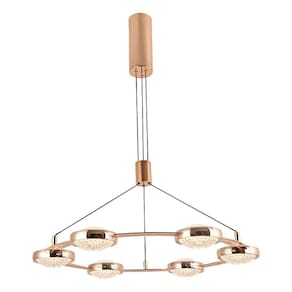 Pendente Beep 66cmx6cm 6x7,5W 3000K 2300 Lúmens LED KW010G Bella Iluminação Dourado