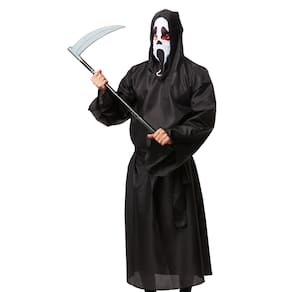 Fantasia Morte Halloween Adulto Pânico Capa Preta c/ Máscara