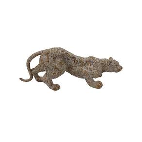 Escultura Decorativa Leoa de Resina Bege 31,5cm CD0153 BTC