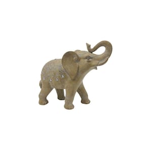 Escultura Decorativa Elefante de Resina Marrom 20cm RQ3024 BTC