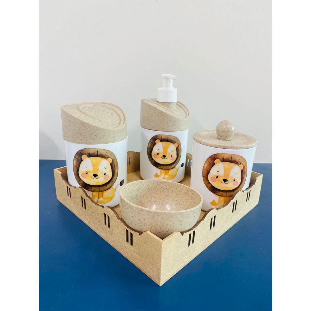 Kit Três Leões c/bandeja quadrada