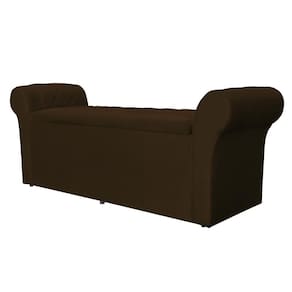 Báu Calçadeira Cancun 160cm Suede Marrom - Vallisa Decor