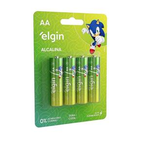 Pilha Alcalina AA Pequena Blister Com 4 Unidades Elgin