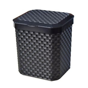 Lixeira De Pia 5L Rattan Com Tampa Preto Arqplast