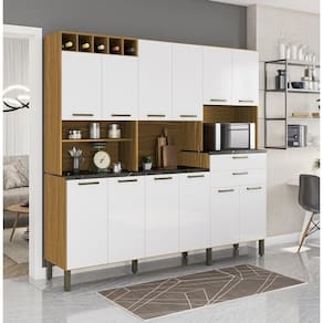 Kit Cozinha Compacta12 Portas 2 Gavetas 100% MDF Gamay Prime