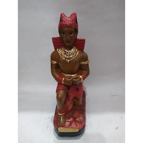 Imagem Exu Treme Terra Escultura Estatua Gesso 20 Cm