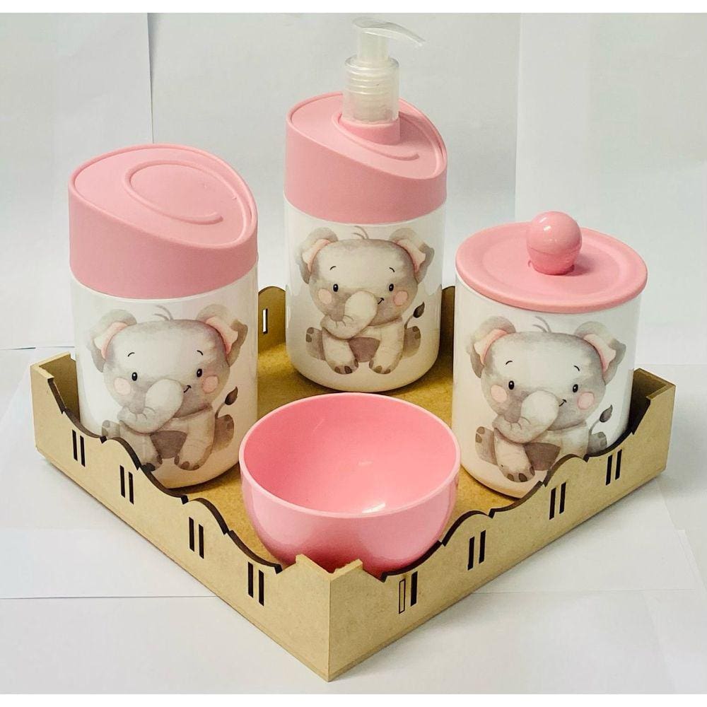 Kit Higiene Três Elefantinhos c/bandeja