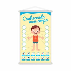 Banner Conhecendo Meu Corpo Menino Pedagógico 60x40cm