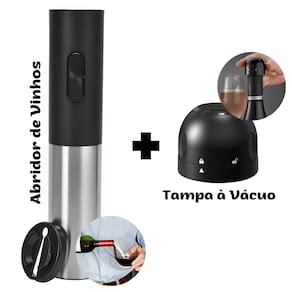 Kit Presente Abridor de Vinho Tampa Pressão Vácuo Champagne