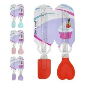 Kit Pincel Culinário + Colher Coração De Silicone