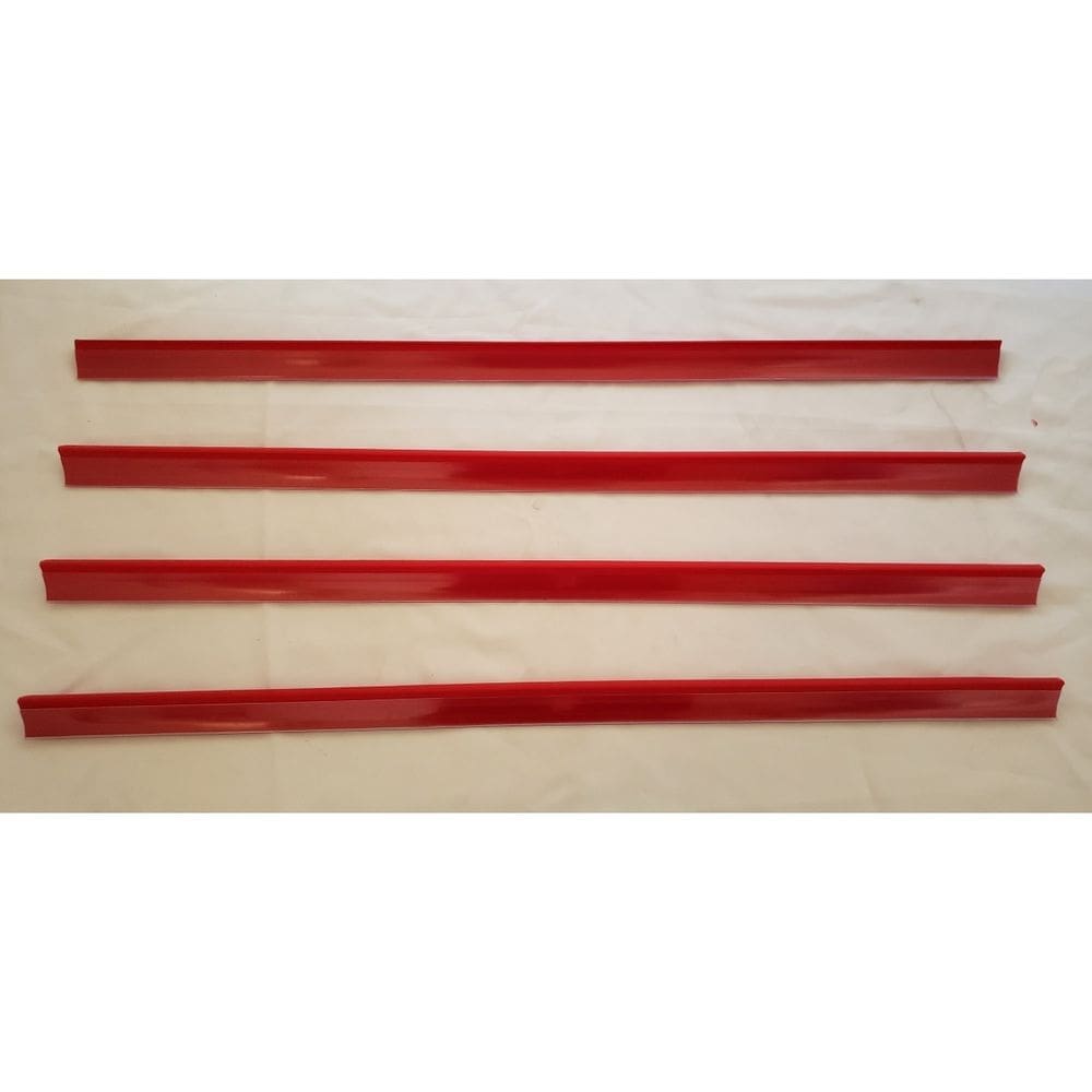 Porta Etiqueta Bandeja Gondola LX 92 Cm Vermelho Kit Com 10