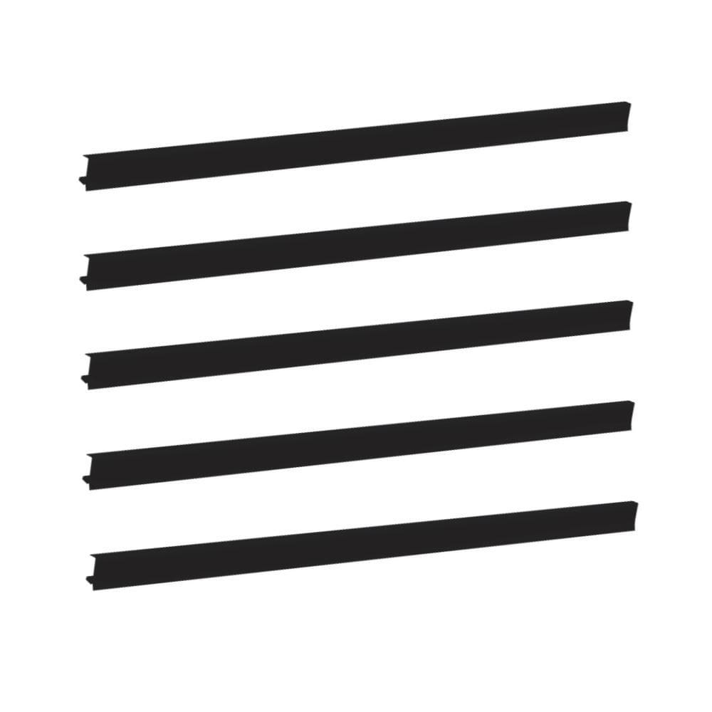 Porta Etiqueta Bandeja Gondola LX 92 Cm Preto Kit Com 10