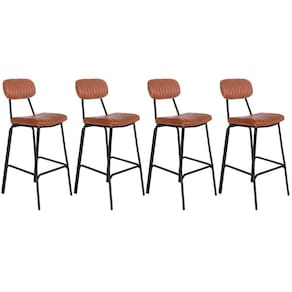 Kit 4 banquetas altas estofadas industrial retro Boston