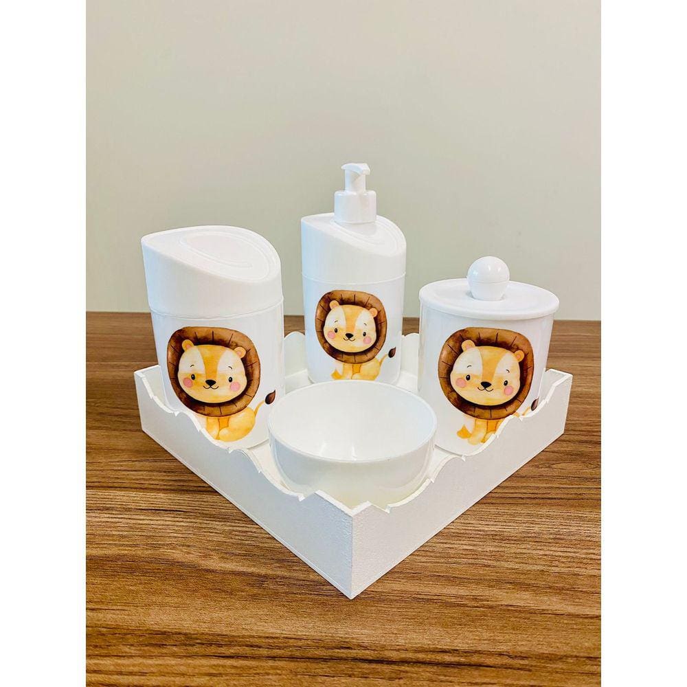 Kit Três Leões c/bandeja quadrada COLOR