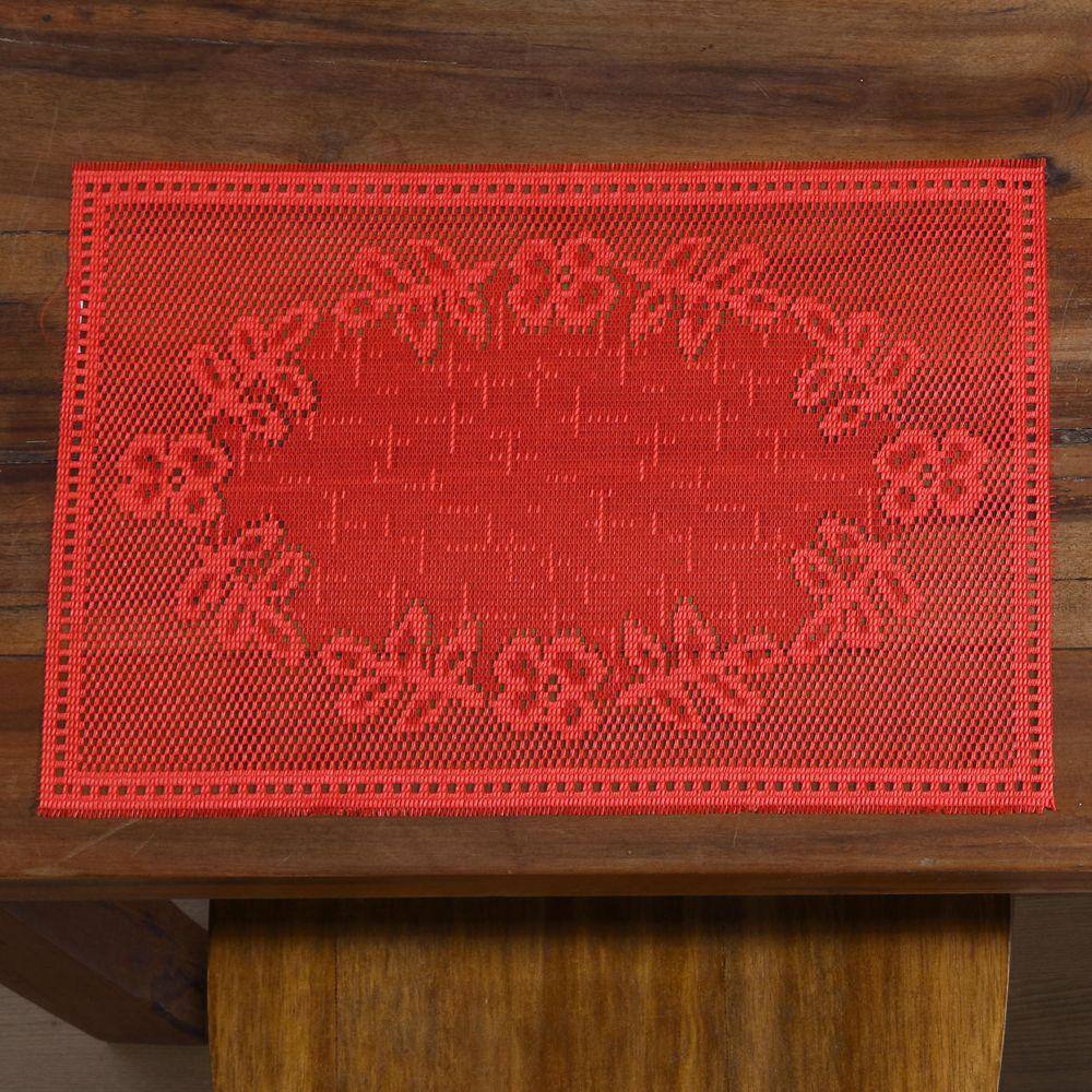 Jogo Americano Renda Interlar 4p Color Vermelho