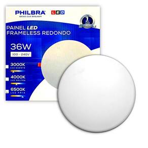 Painel Led Embutir Frameless Borda Infinita Redondo 36W