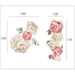 Adesivo De Parede Florais Peônias Arranjo De Flores