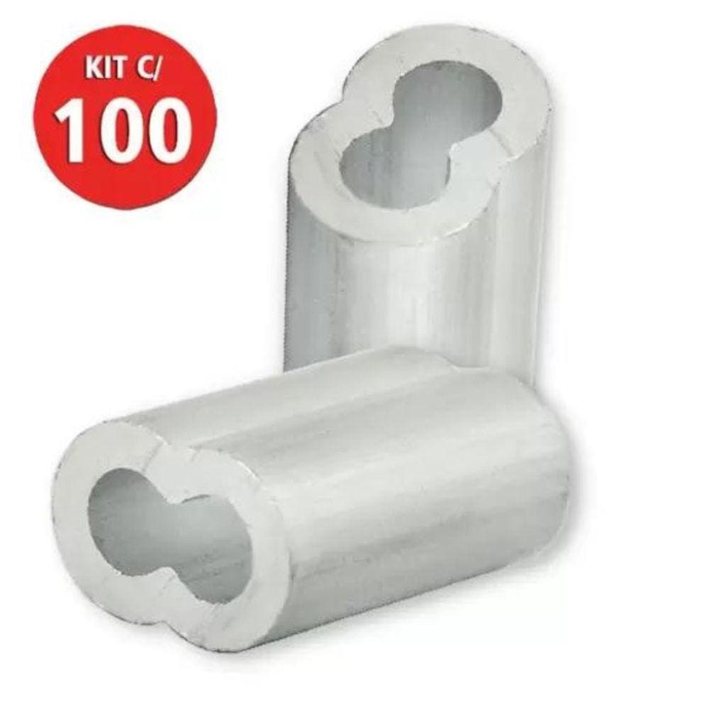 Prensa Cabo 5/16 Para Cabo Aço Bellift 100 Pçs