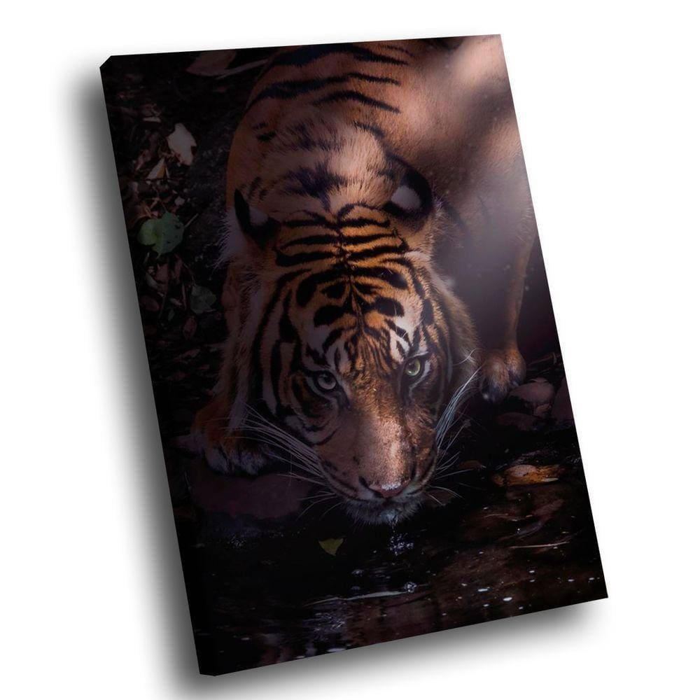Quadro Tigre Dark Br Artes Grande 118x78
