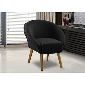 Poltrona Para Sala Decorativa Milena Veludo Preto Adonai Estofados
