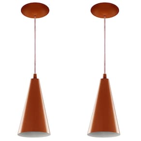 Kit 2 Pendentes Cone Lowcost Aluminio Decoracao Cobre