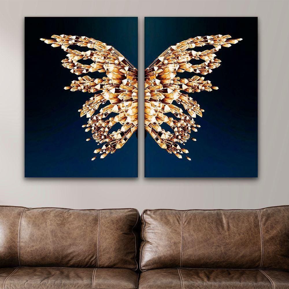 Quadro Dupla Asa De Borboleta -- Br Artes