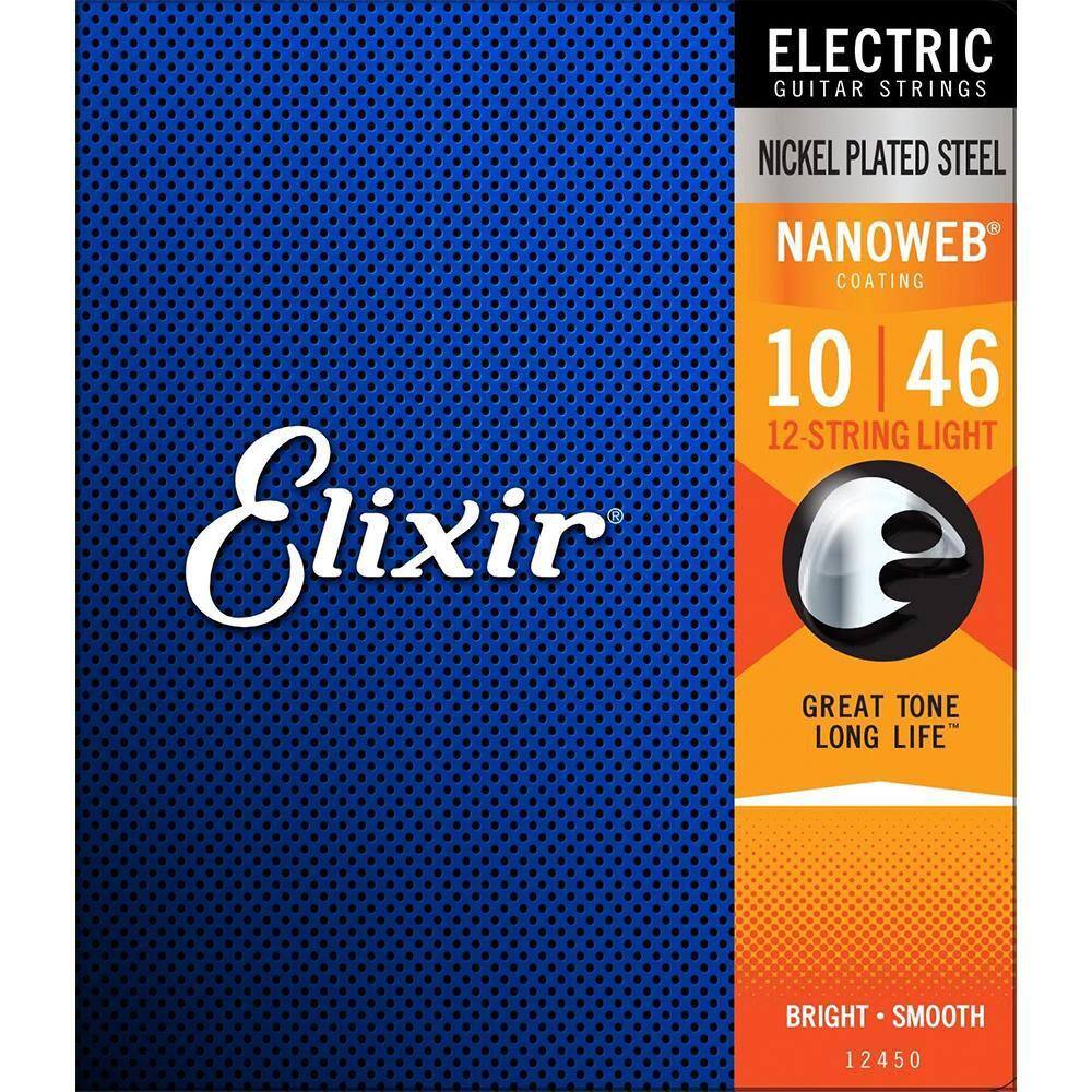 Encordoamento Guitarra Elixir Light 12C 010 Nanoweb