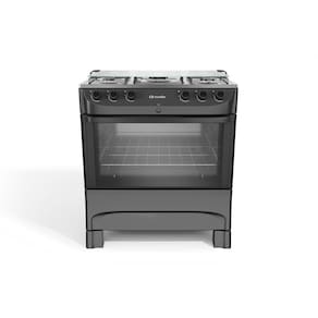 Fogão 5 Bocas com Mesa de Inox e Acendimento Mueller Preto