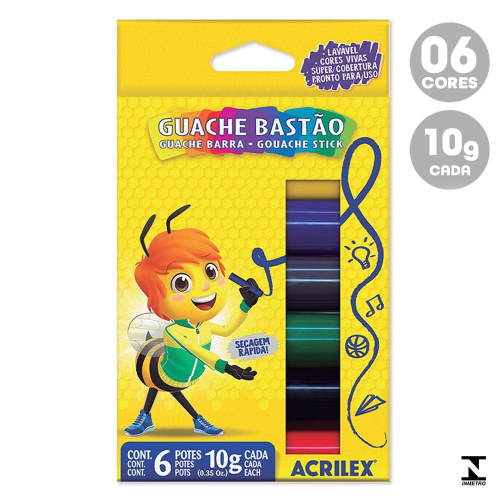 Guache Bastao 6 Cores