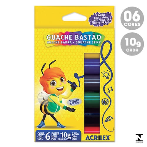 imagem-Guache Bastao 6 Cores