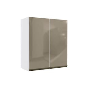 Armário Aéreo p/ Cozinha Maxxi G765 2 Portas c/ Vidro 80cm Polipropileno Branco - Kappesberg