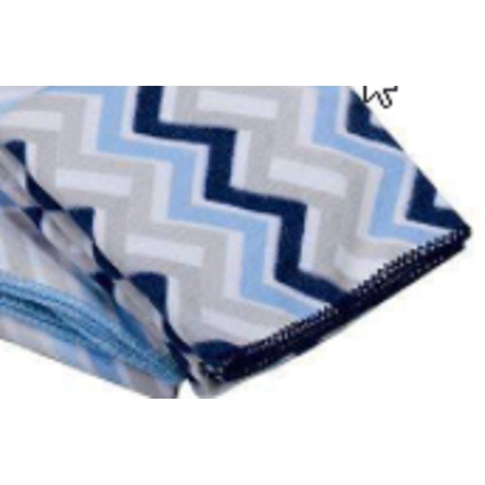 Cobertor Estampado Chevron Loupiot Classic - Azul Marinho