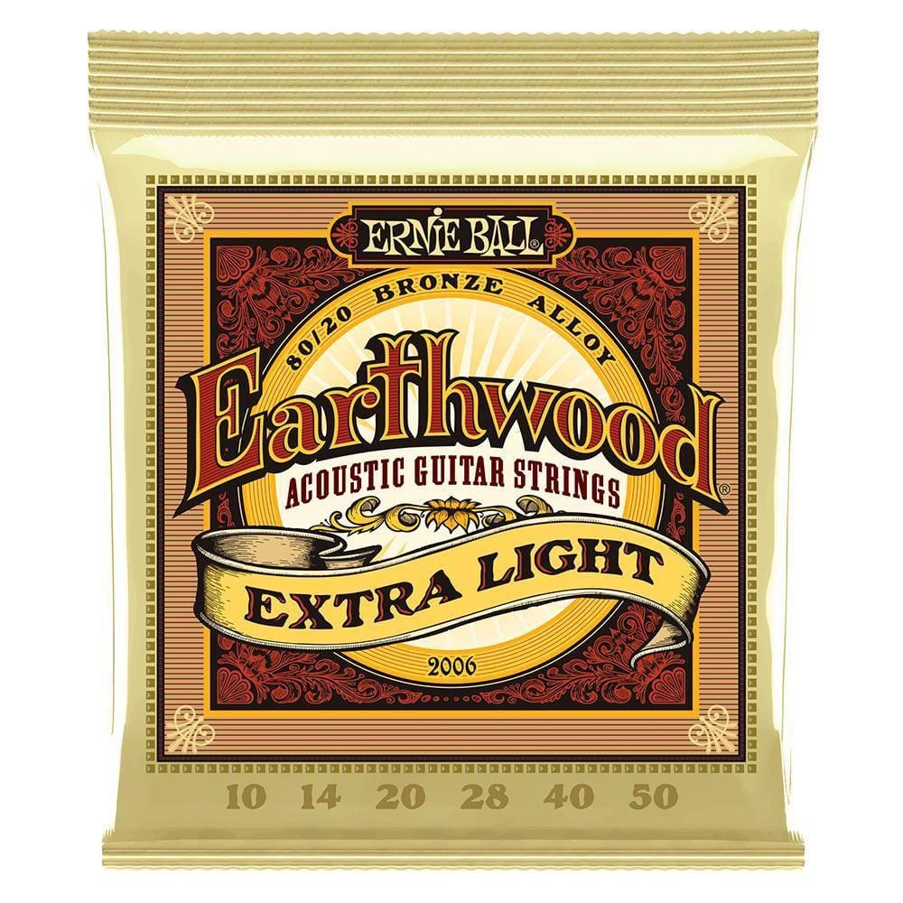 Encorodoamento Violão Ernie Ball 2006 Earthwood Extra Light 80/20 Bronze Acoustic Aço .010