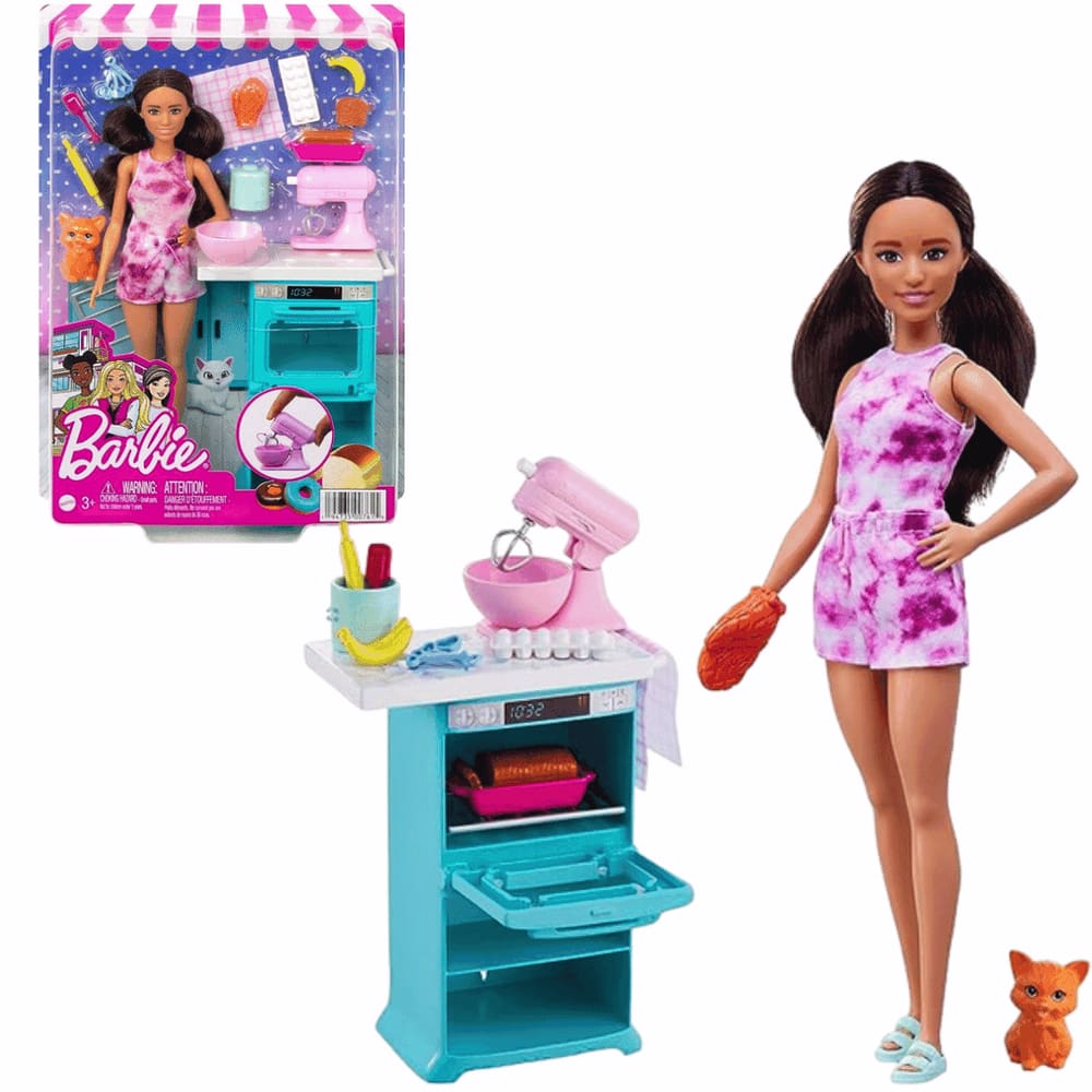 Boneca Barbie Cozinha Chef Dos Bolinhos Doces Mattel Gfp59 em Promoção na  Americanas