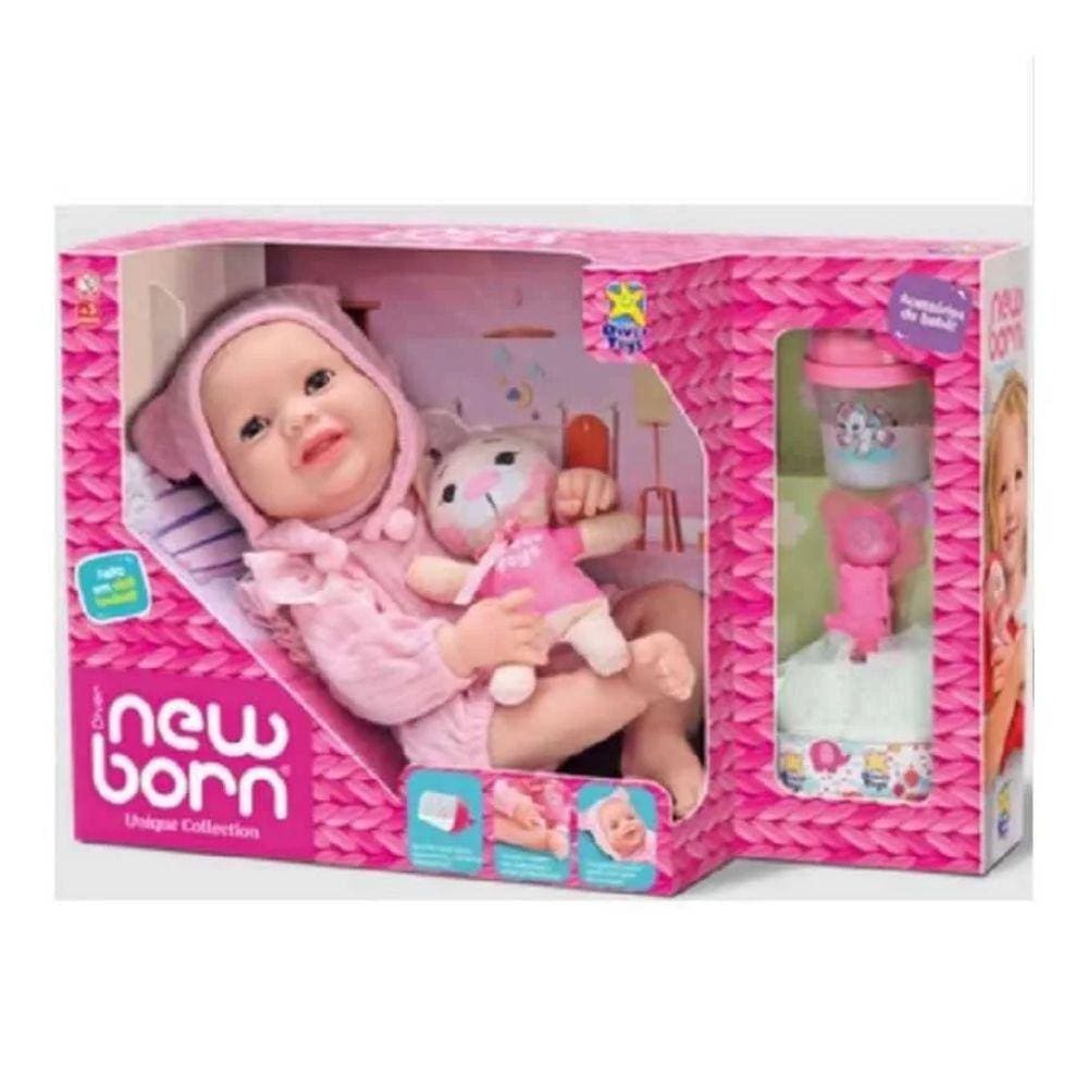 Boneca Diver New Born Unique Collection Body Rosa