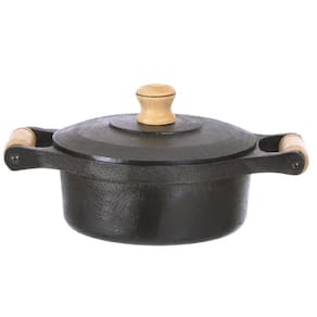 Caçarola Ferro Fundido 2 Alças Madeira Tampa Ferro 2,8 L