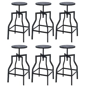 Kit 6 banquetas altas retro loft bancada industrial Turner
