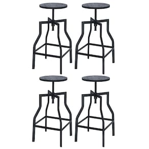 Kit 4 banquetas altas retro loft bancada industrial Turner