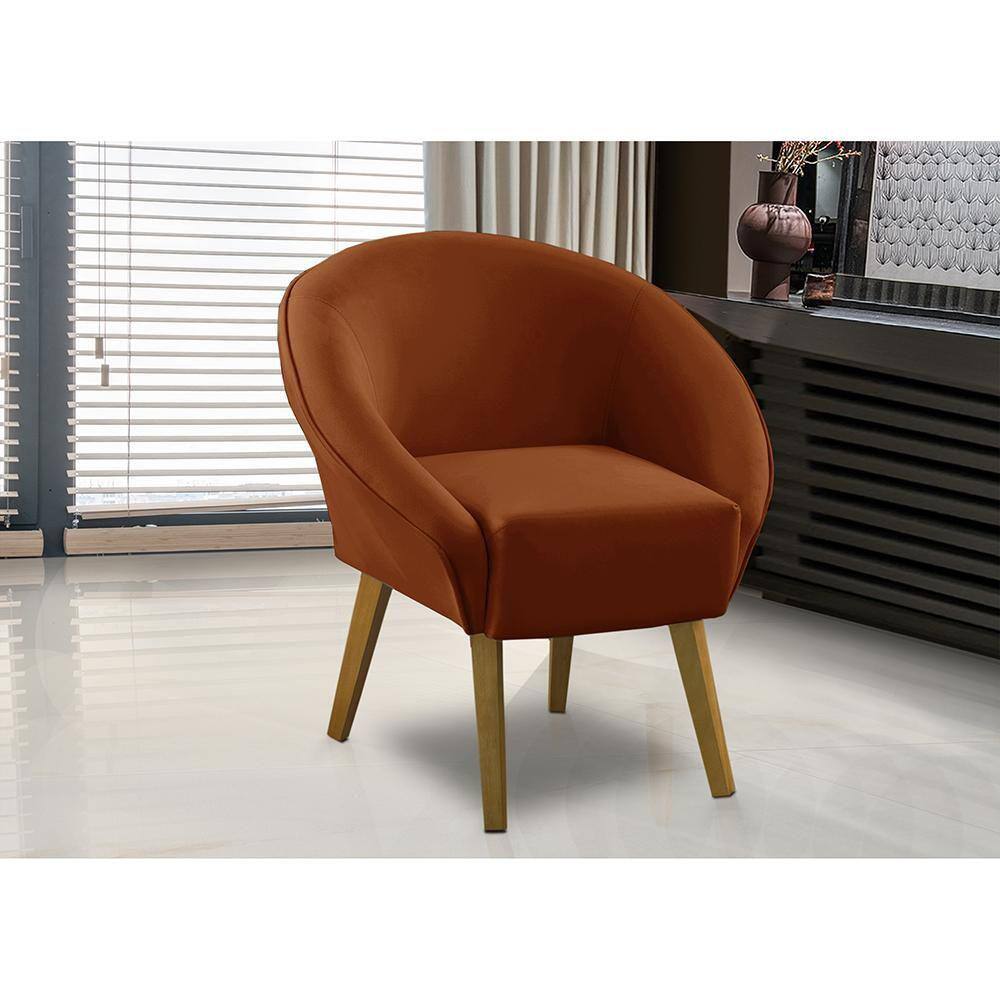 Poltrona Para Sala Decorativa Milena Veludo Terracota Adonai Estofados