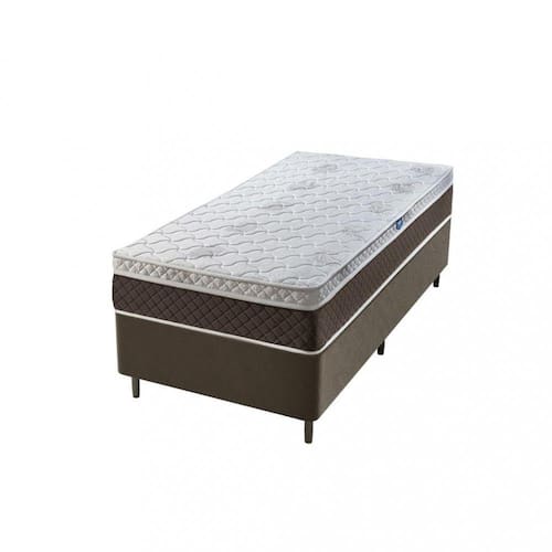 Cama Box Solteiro 88cm Molas Ensacadas 1 Euro Genebra 2CEN Umaflex - Marrom