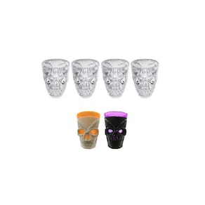 Kit 02 Copos Led e 04 Copos Dose Shot Caveira Halloween